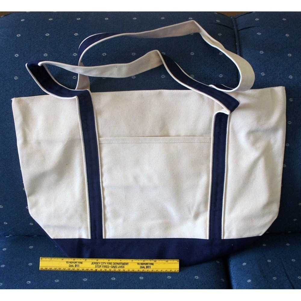 Large and Rugged Canvas Tote Bag with Pocket 19 x 15, Never Used! - Picture 2 of 2